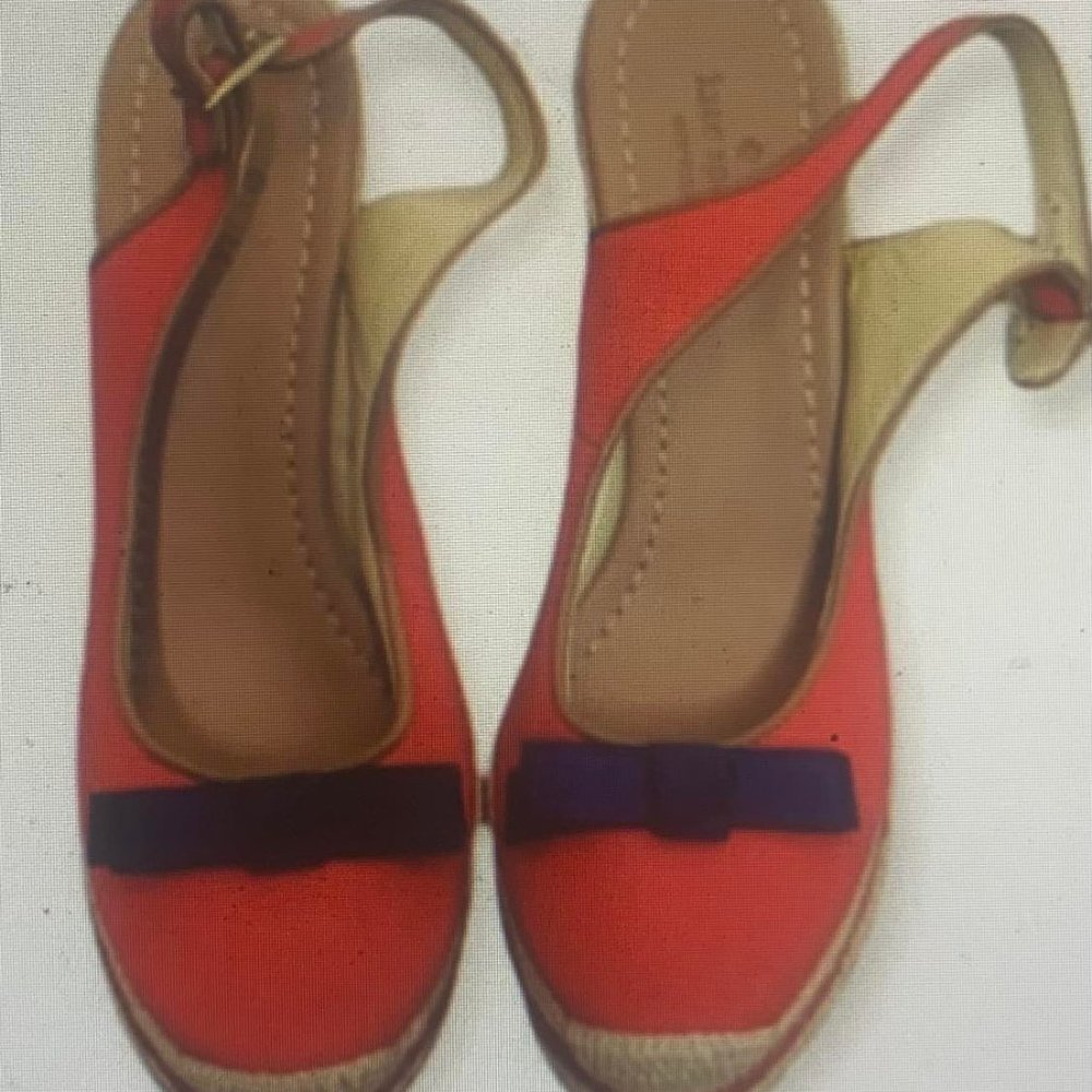 KATE SPADE Sweetie Red Espadrille Wedges Size 9.5 - Picture 8 of 10